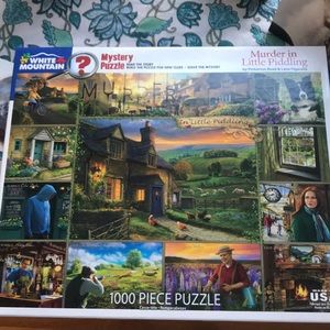 1,000 piece white mountain puzzle, used